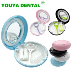 New Retainer Case False Teeth Storage Box With Mirror Orthodontic Invisible Braces Mouth Guard Aligner Case Container Oral Care