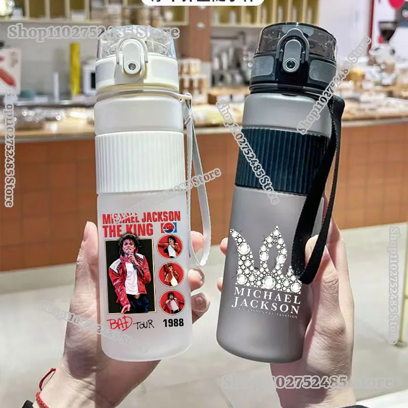 The King of Pop Michael Jackson Print Water Bottle Large Capacity MJ Cups Boy Girl Sport Portable Travel Kettle Direct Drinking