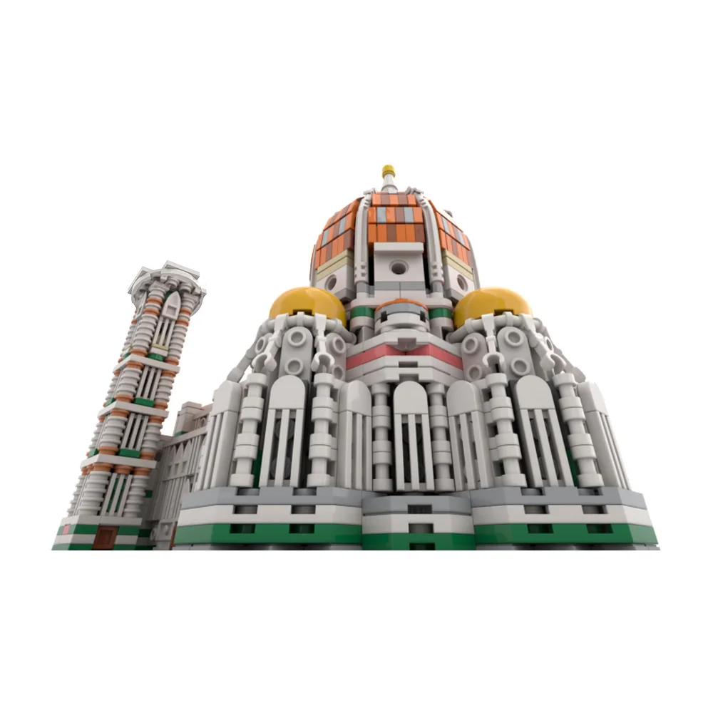 MOC Cathedral of Florence 1:800 Building Block Basilica di Santa Maria del Fiore Italian Renaissance Architecture Brick Toy Gift