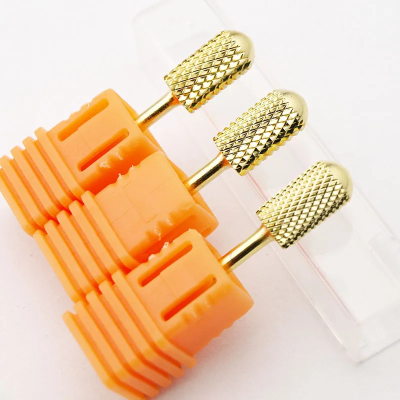 노즐 네일 드릴 비트 파일 네일 전동 드릴 기계 매니큐어 페디큐어 드릴 액세서리 아크릴 네일 도구 스무스 헤드 골드