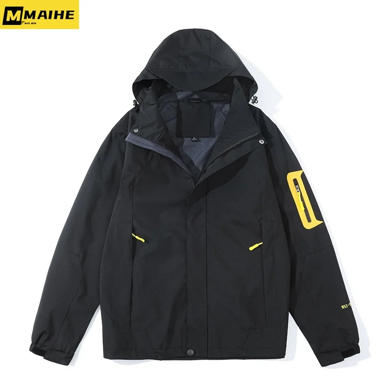 Spring Men\'s Windbreaker Jacket Hooded Large Sizes 6xl Waterproof Jacket Windshield  Big Size Motorcycle Coat Plus Size Overcoat