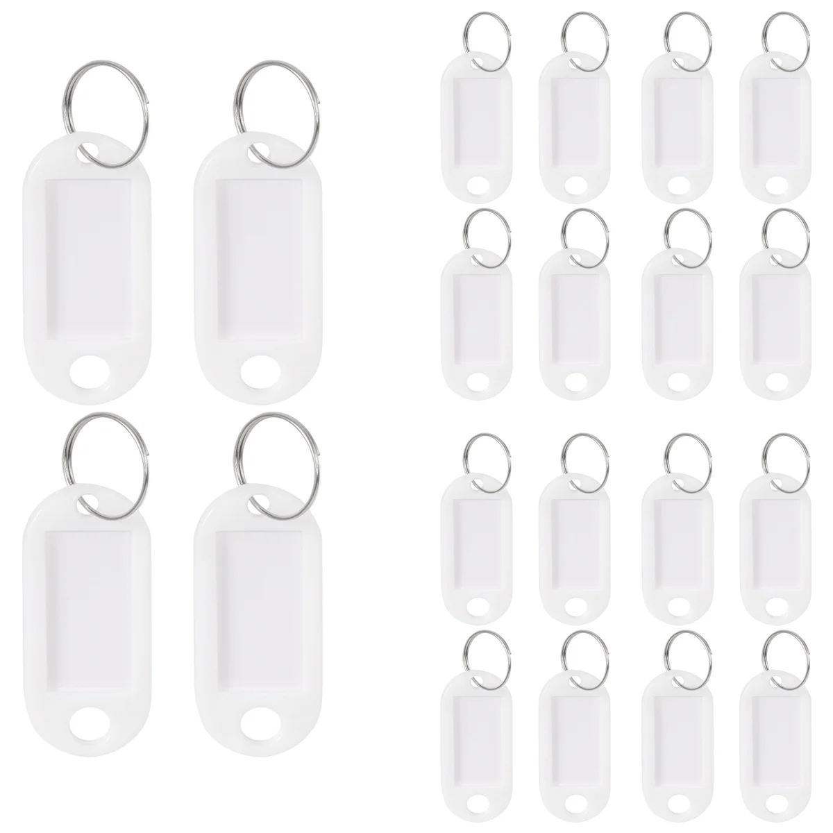 white portable plastic key fob key tag ID labels 20 pieces