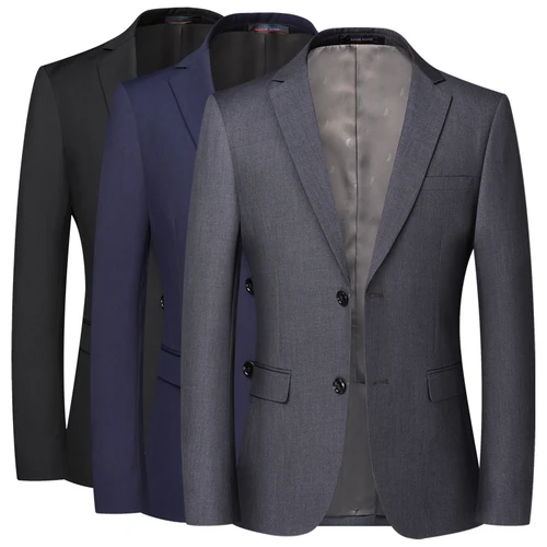 Blazer nuevo para hombre, moda de negocios, Color sólido, estilo británico, trabajo profesional, vestido de boda para novio, chaqueta Blazer para padrino