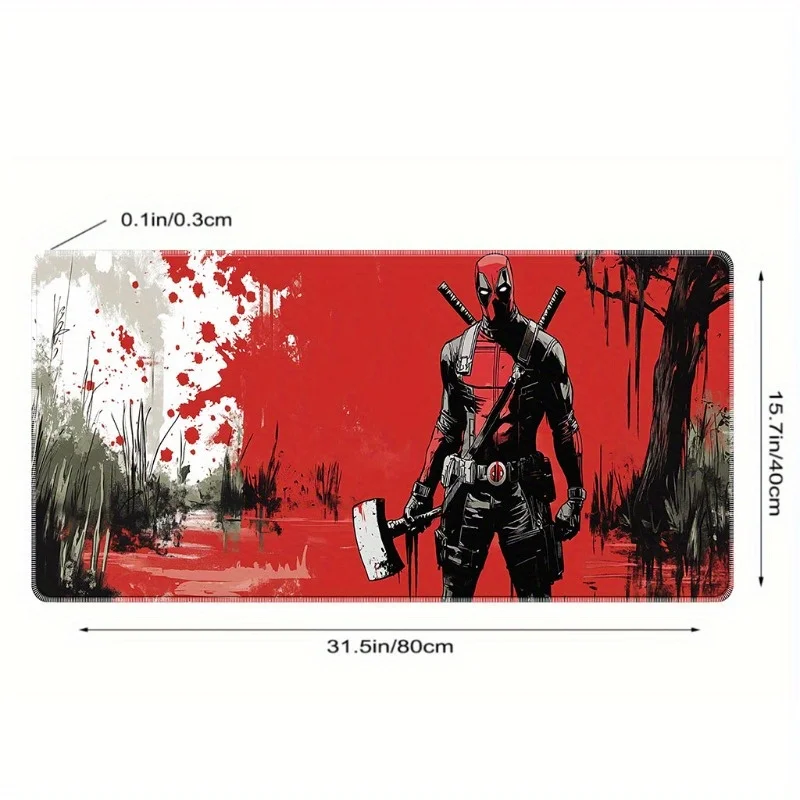 لوحة ماوس ألعاب Deadpool مرخصة رسميًا من MARVEL - سطح مطاطي عالي الجودة غير قابل للانزلاق، عمل فني أحمر وأسود نابض بالحياة مع Dy