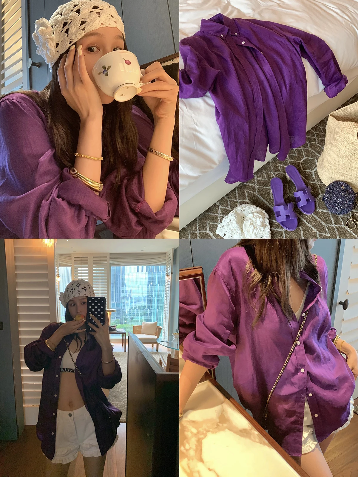 

Женский премиум-топ Bluetique Classic Boyfriend Feel из 100% льна, винтажный, с длинным рукавом, цветной