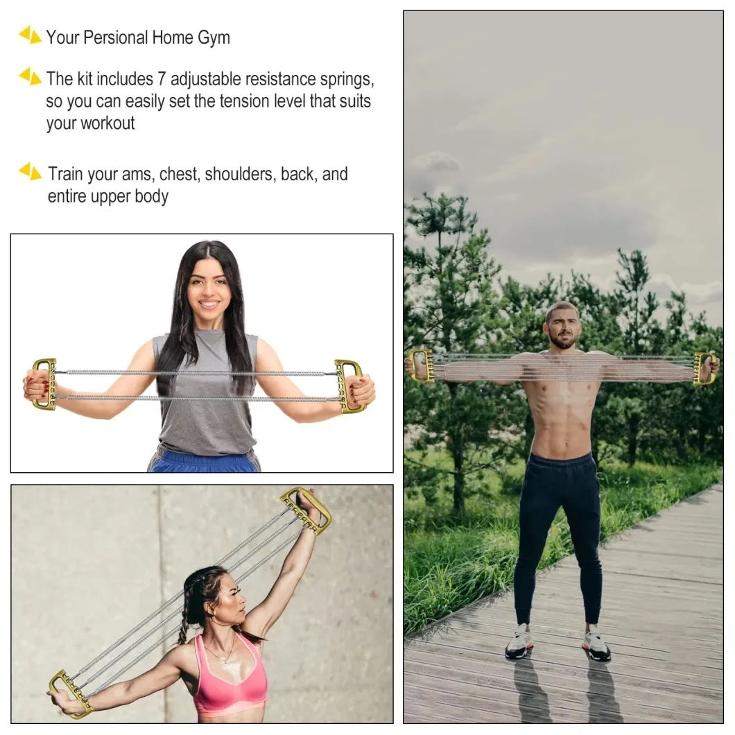 Chest Expander Training Muscles Strengthen Fitness Home Office Arm 7 Spring Exercise Body Building Workout