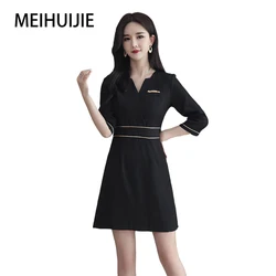 Women Professional Selling Work Dresses Hotel Front Desk Work Clothes Esthetician Spa Uniforms Salon Nail Technician Overalls