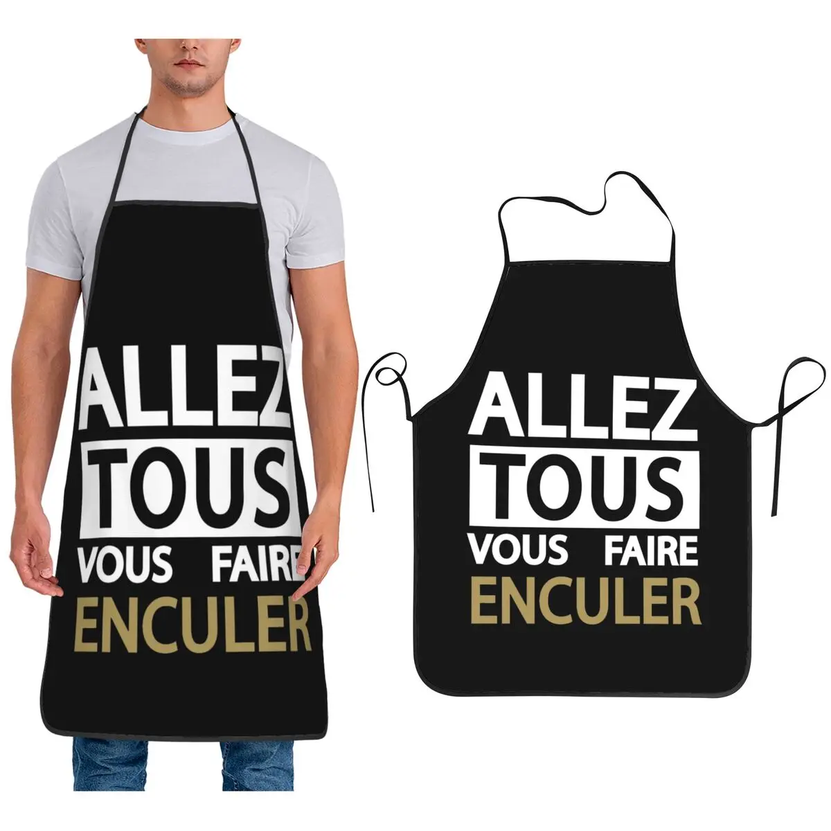 

Jean Marie Bigard-ALLER TOUS VOUS FAIRE ENCULER Активный фартук шеф-повара для приготовления пищи, выпечки, нагрудник, кухонный сарафан для уборки