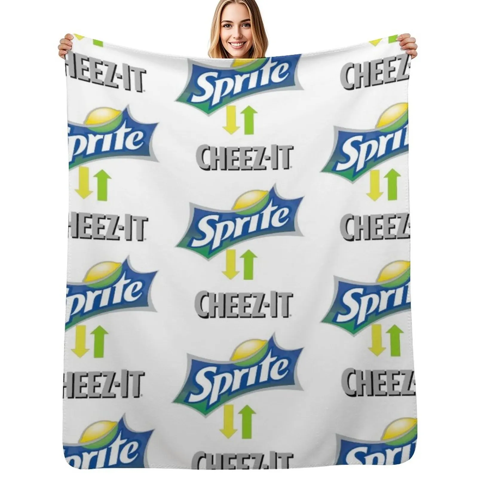 

Sprite and Cheez-it Throw Blanket Compact Warm Blanket for Car Road Trip