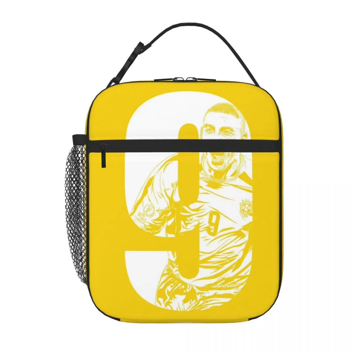 Brazil Football R-Ronaldo No.9 Insulated Lunch Bags Food Box Reusable Cooler Thermal Lunch Boxes