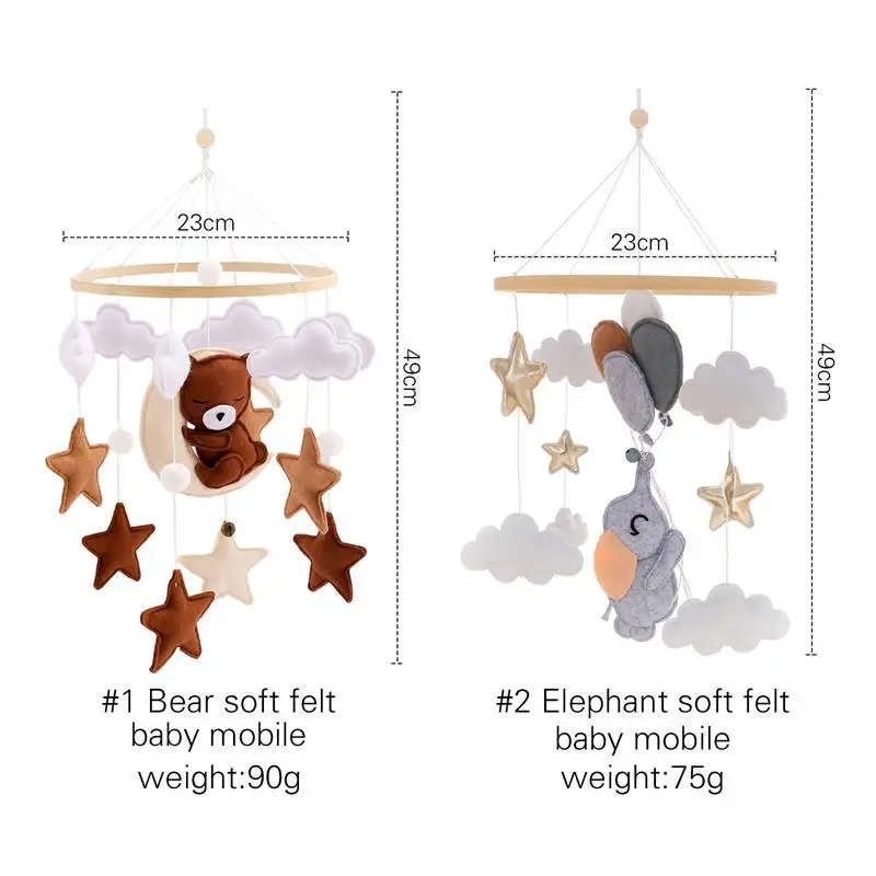 Baby Rattle Toy Hand-stitched Animal Felt Wind Chimes 0-12 Months The Bed Newborn Bed Bell Hanging Toys Infant Crib Toys Yz30