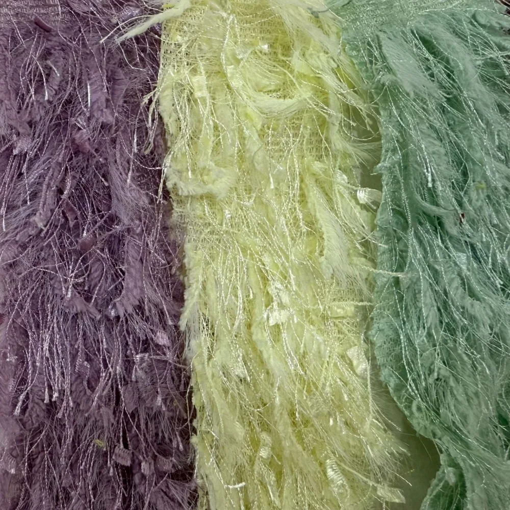 

Новая ткань с перьевыми бахромками из химического волокна, плюшевая сетчатая ткань для декора одежды, шитья и аксессуаров, мягкий текстильный материал