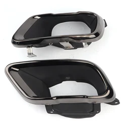 1 Pair Chrome Black Exhaust Muffler Tips Set End Pipe Trim Fit for BMW X5 G05 M Sport 2019+