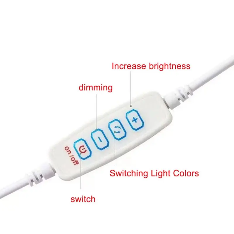 5V USB Dual Color Dimmer Controller Switch Wire Tricolor On Off Control Dimming Wire 1.5M For LED Strip Lamp Bulb Light