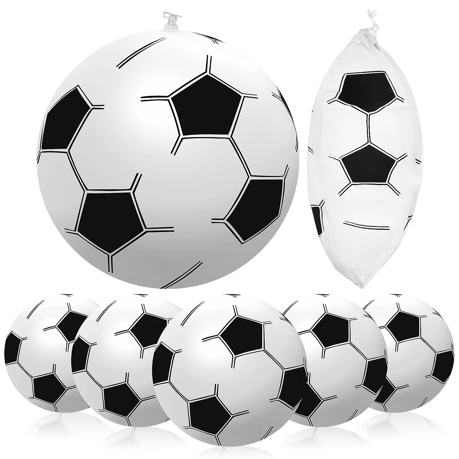 

6 Pcs Toy Football PVC Soccer Balls Kids' Sports Toys Foosball Bounce Footballs Inflatable Pool Party