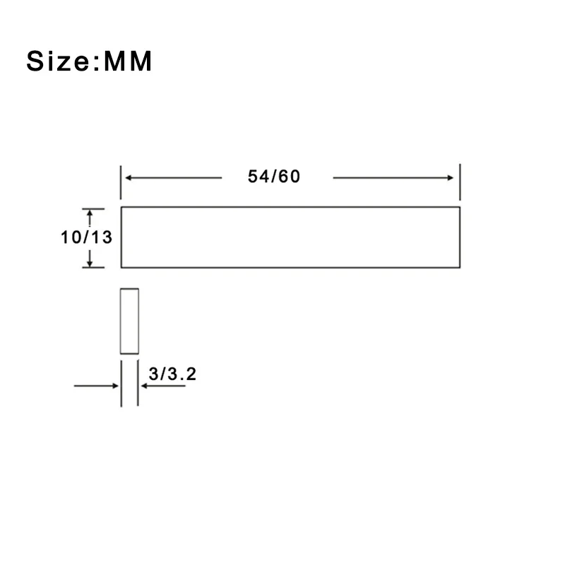 2Pcs Alnico V Electric Guitar Pickup Magnet for Humbucker 60x3.2x13MM/F54x3x10MM Flat Pickup Magnet Silver