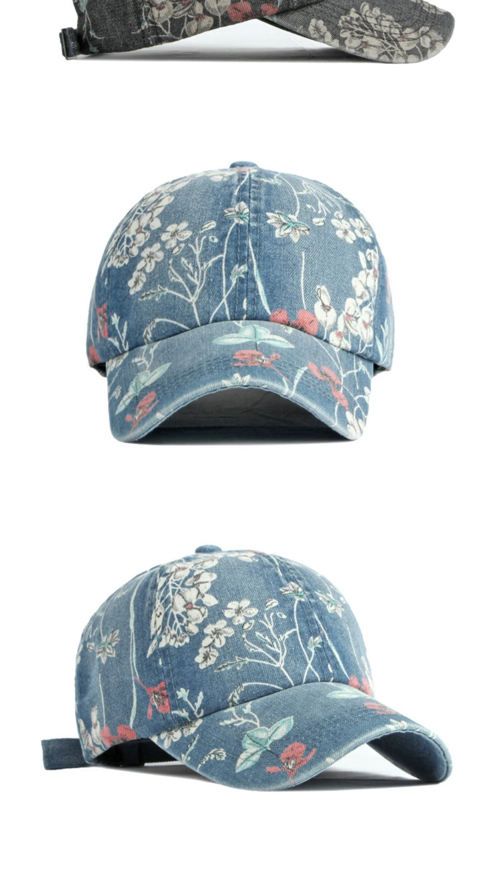 HT5090 Frühling Sommer Herbst Kappen für Männer und Frauen Stilvolle Blumen-Baseballkappe Unisex Verstellbare Snapback-Kappe Baumwoll-Baseballmütze – Detail 5