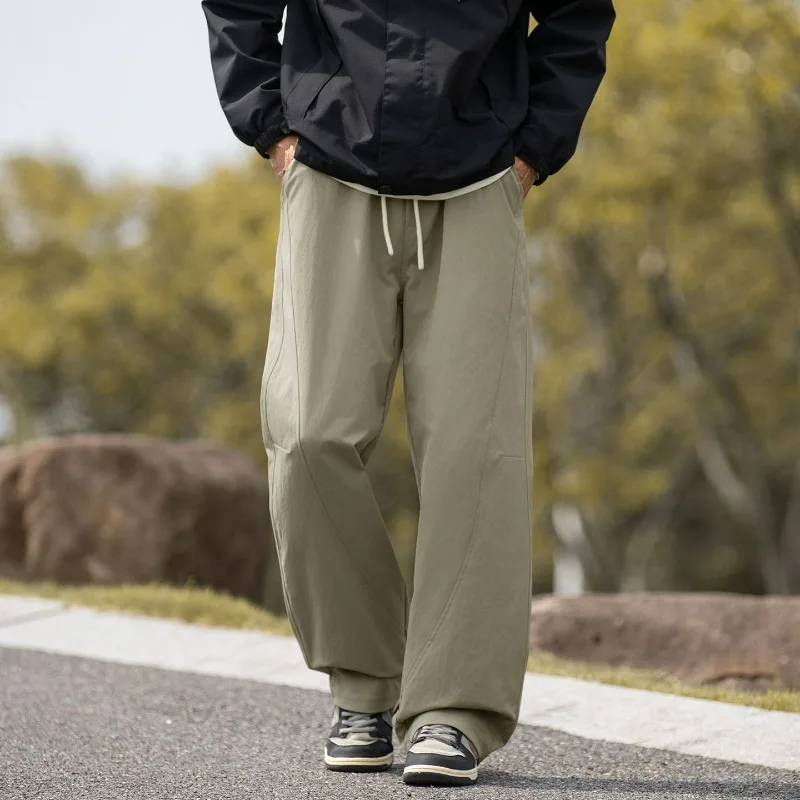 

Men's Autumn Solid Color Straight Leg Jogging Pants Suitable for Casual Sport Such As Running Gym and Outdoor Activities Leisure