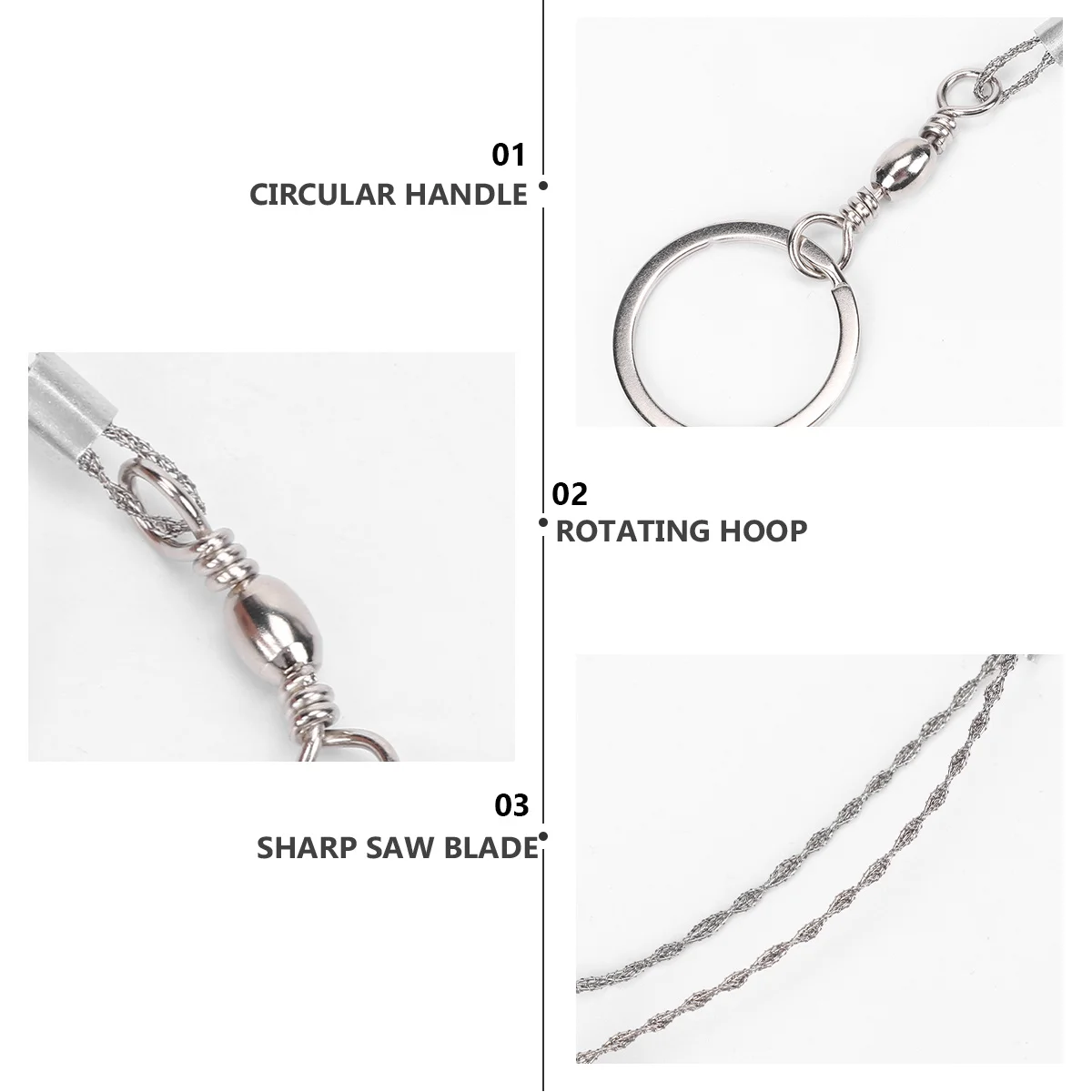 

4Pcs Survival Wire Stainless Steel Outdoor Gear for Camping Hiking Hunting Easy Carry Lightweight Strong Cutting