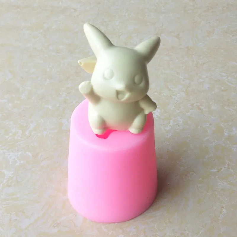 Pokemon Pikachu 3D Candle Wax Anime Silicon Mold Cake Tools Cartoon Kids Chocolate Candy Dessert Cupcake Kitchen Baking Mould