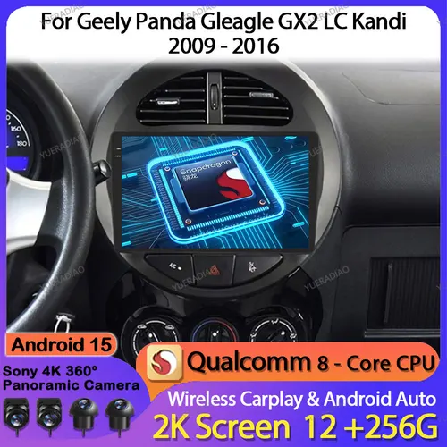 アンドロイド 15 カーラジオ吉利パンダ Gleagle GX2 LC Kandi 2009 - 2016 マルチメディアステレオビデオプレーヤー GPS ナビヘッドユニット QLED BT