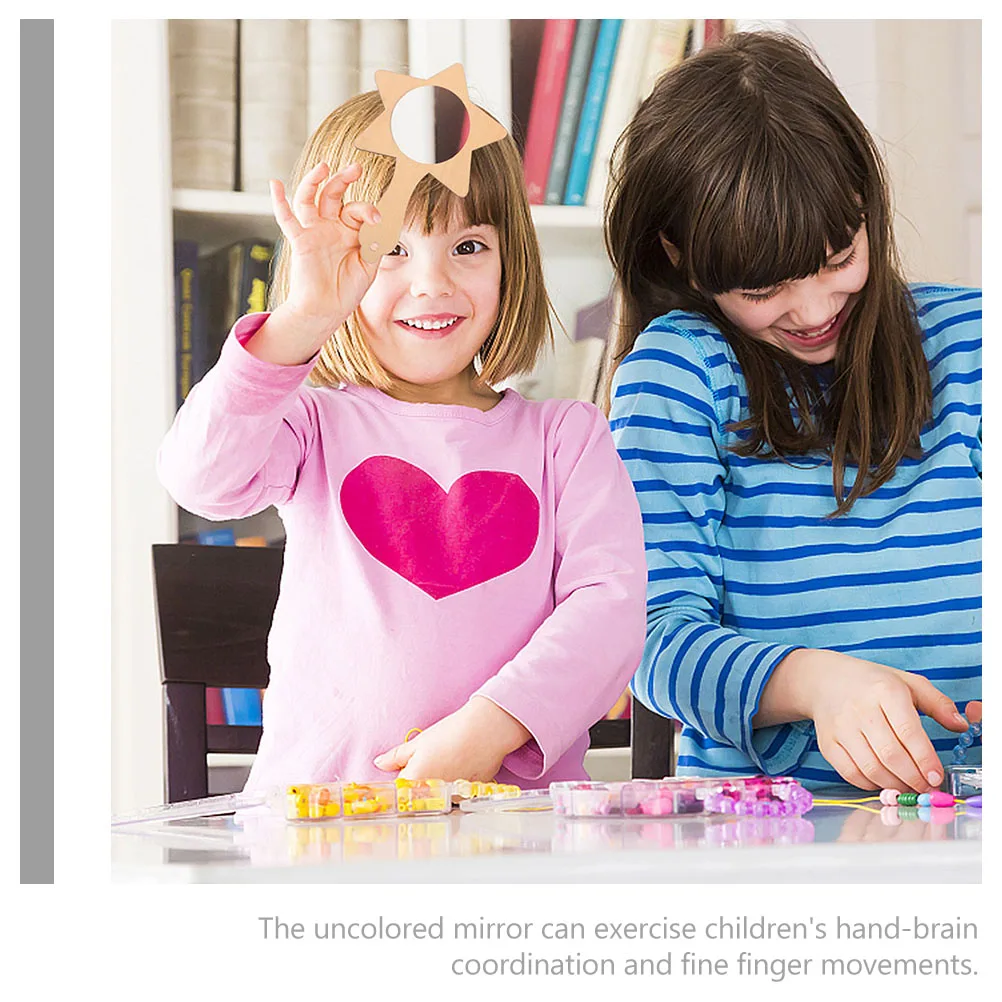 12 stuks diy houten kit onvoltooide handspiegels voor kinderen schilderen ambachtelijke mini spiegel decoratieve spiegel voor kinderen educatief