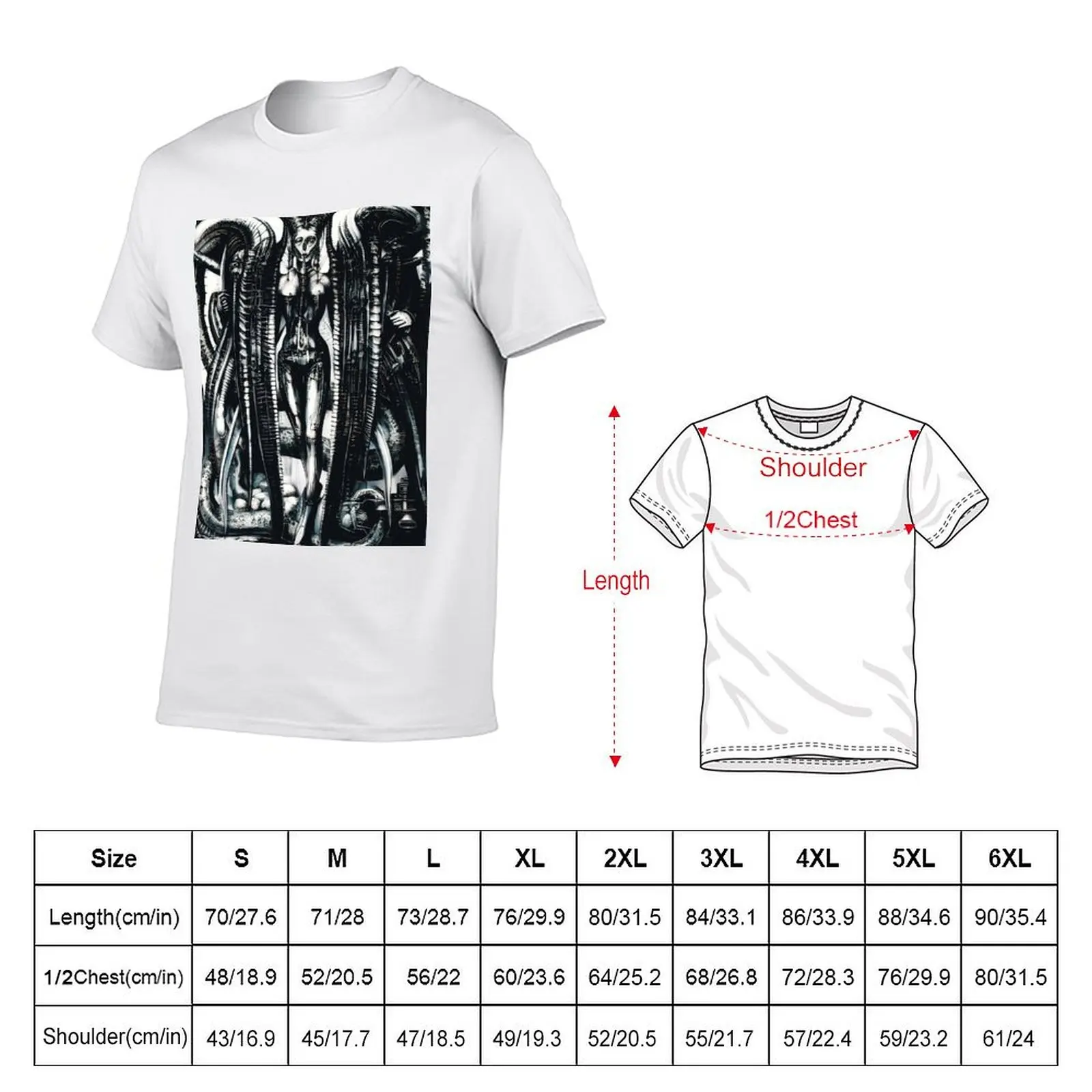 HR Giger Lilith Steampunk T-Shirt Holiday Casual Short Sleeve Top