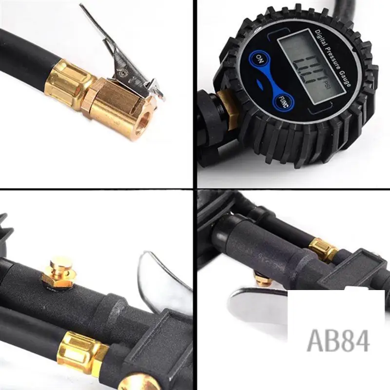 

Digital Tire Inflator Pressure Gauge Air Compressor Pump LCD Display LED Backlight Vehicle Tester Monitoring Manometro