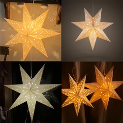 Paper Star Lantern Light up Hollow Out Star Hanging Decoration Eid Mubarak Home Decoration Paper Lantern Ramadan Eid Al Adha