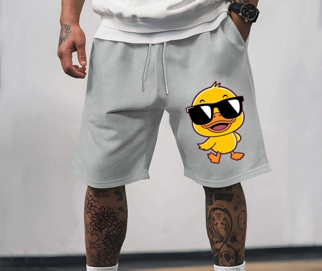 

Cute Duckling Men's Fashion Shorts, Perfect for Summer Outdoor Activities and Beach Vacation