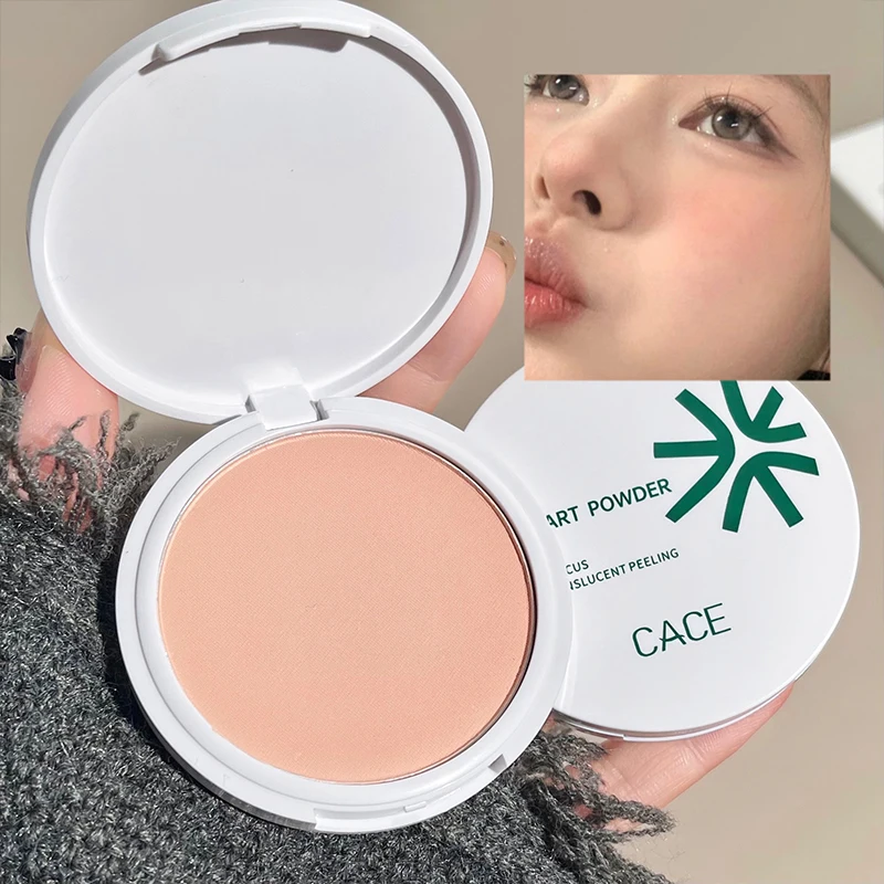 Pressed Powder Waterproof Oil Control Finshing Powder Moisturizing Long-Lasting Full Coverage Face Compact Setting Powder Makeup