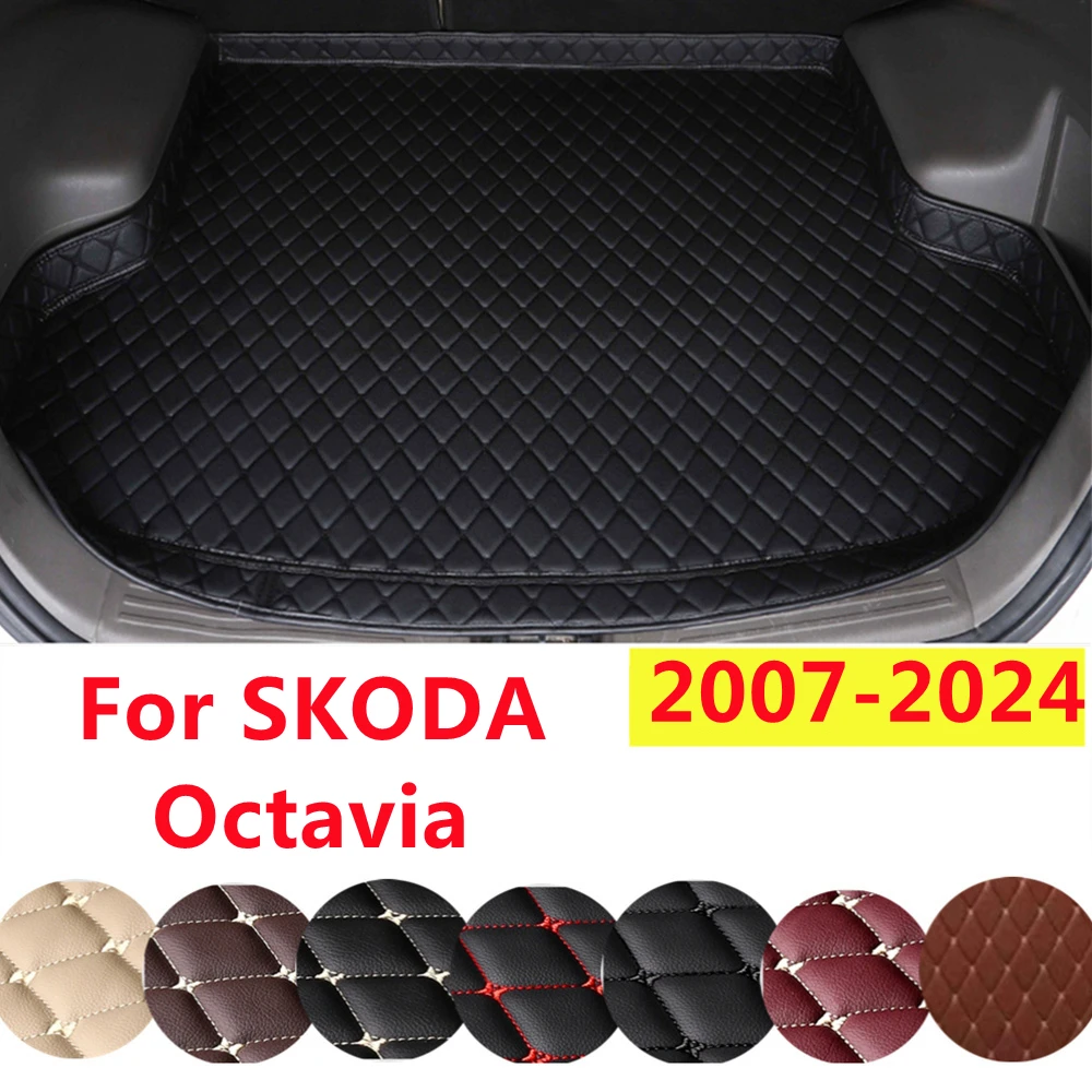 YJ High Side XPE Leather AUTO Accessories Car Trunk Mat Custom Fit For SKODA Octavia 2024 23-2007 Rear Cargo Liner Cover Carpet