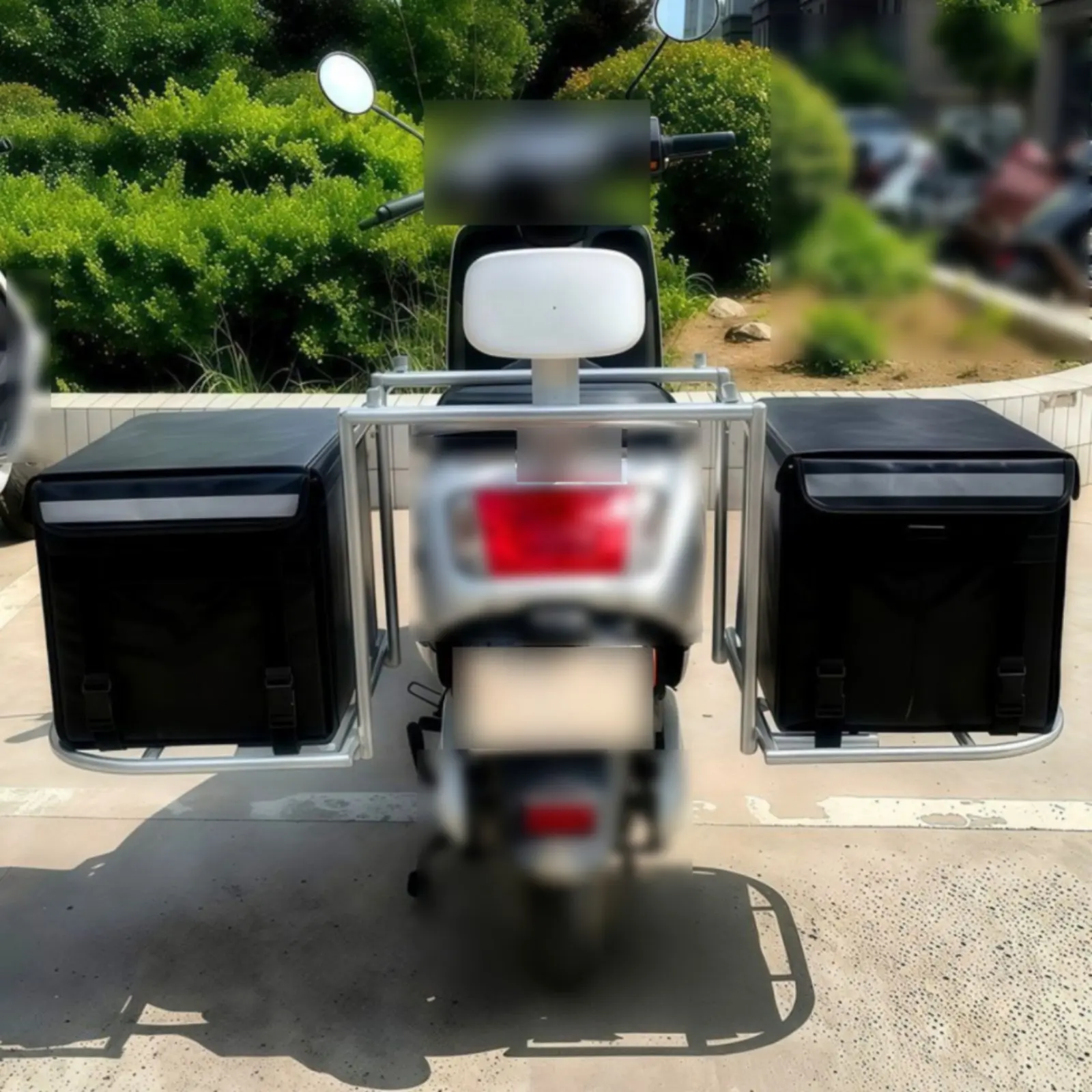 Foldable Delivery Rack Adjustable Width Universal Motorcycle Load Shelf for Farmers