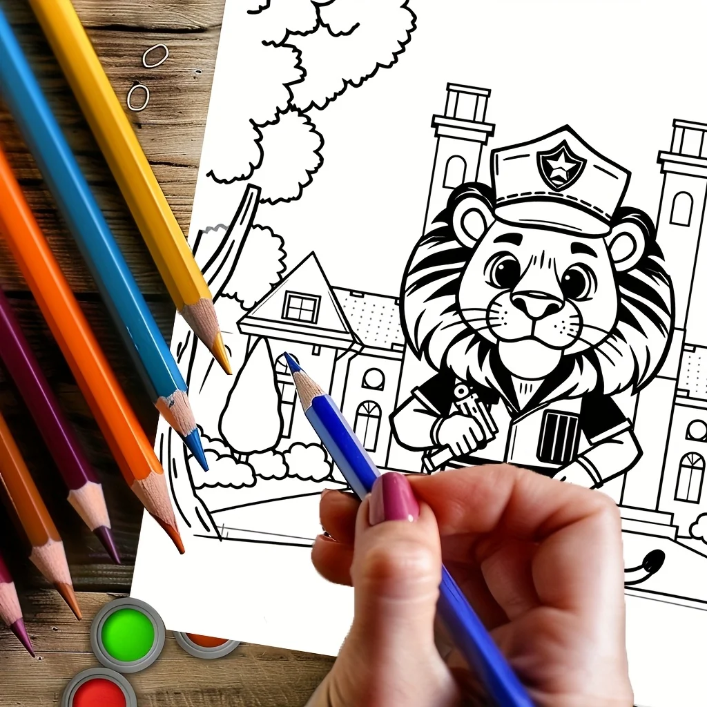 Libro para colorear de experiencia de carrera animal de 28 páginas para la reducción del estrés de adultos |   Libro para colorear para aliviar el estrés y reducir el estado de ánimo