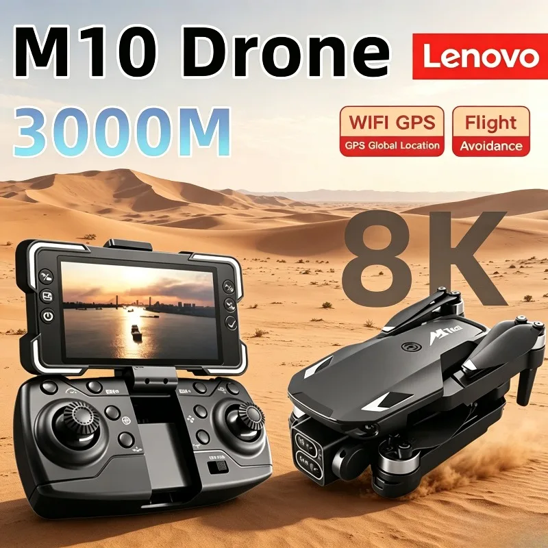 

Lenovo M10 Drone With Screen RC, professional 5G WIFI Quadcopter Toys, Brushless motor, 8K HD dual camera Obstacle Avoidance