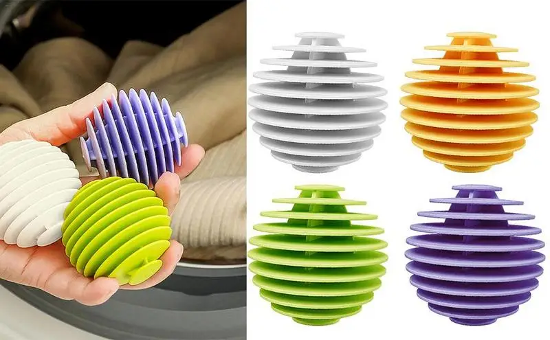 3pcs Spherical Laundry Dryer Balls Clothes Pets Hairs And Stain Remover Reusable Laundry Ball Household Cleaning Washing Machine