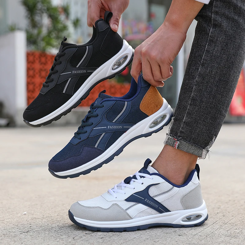 Herren Casual Laufschuhe Atmungsaktive Trendige Niedrige Schnür-Sportschuhe für Reisen und Laufen im Sommer und Frühling – Detail 6