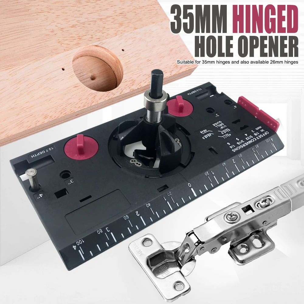 

Concealed 35MM Cup Style Hinge Jig Boring Hole Drill Guide + Forstner Bit Wood Cutter Carpenter Woodworking DIY Tools