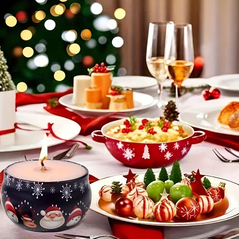 10 Stück festliche Weihnachtskerzengläser – Metalldose, 2,2 Unzen, perfekt für die Kerzenherstellung, Dekorationen, Partys und Geschenkgläser – Detail 4