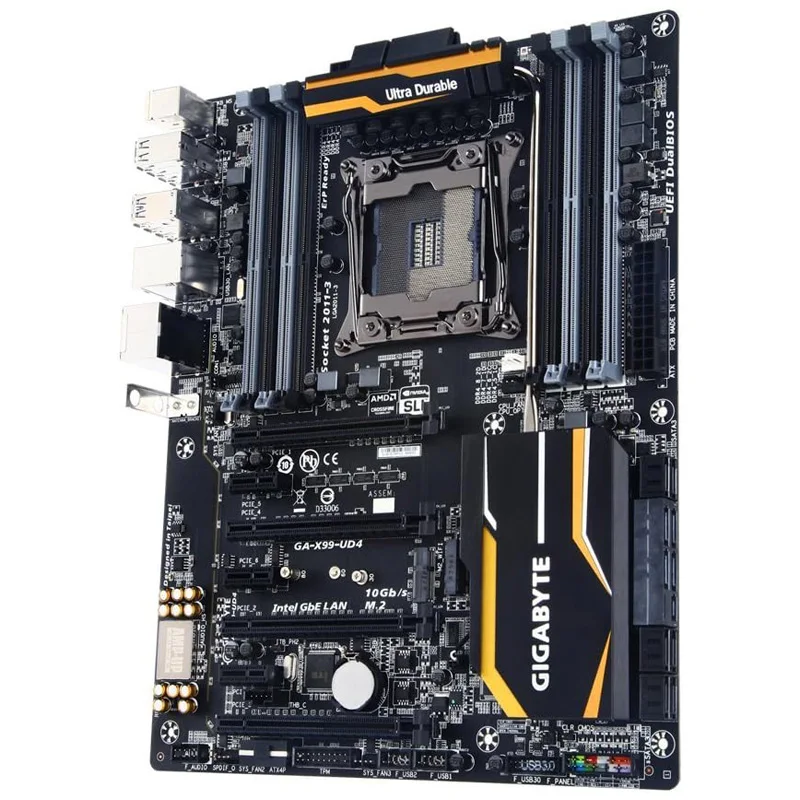 Used Gigabyte GA-X99-UD4, X99, QuadDDR4-2133, SATA Express, SATA3, RAID, ATX Motherboard