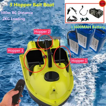 Intelligent RC fishing bait boat 500M control distance 2KG loading high speed dual light 3 chamber fishing boat with car charger Intelligent RC fishing bait boat 500M control distance 2KG loading high speed dual light 3 chamber fishing boat with car charger