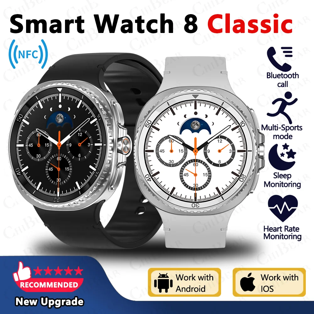 

2025 New Watch 8 Ultra Smart Watch Classic NFC Health Monitoring Bluetooth Call 3ATM Waterproof HD Smartwatch For IOS Android