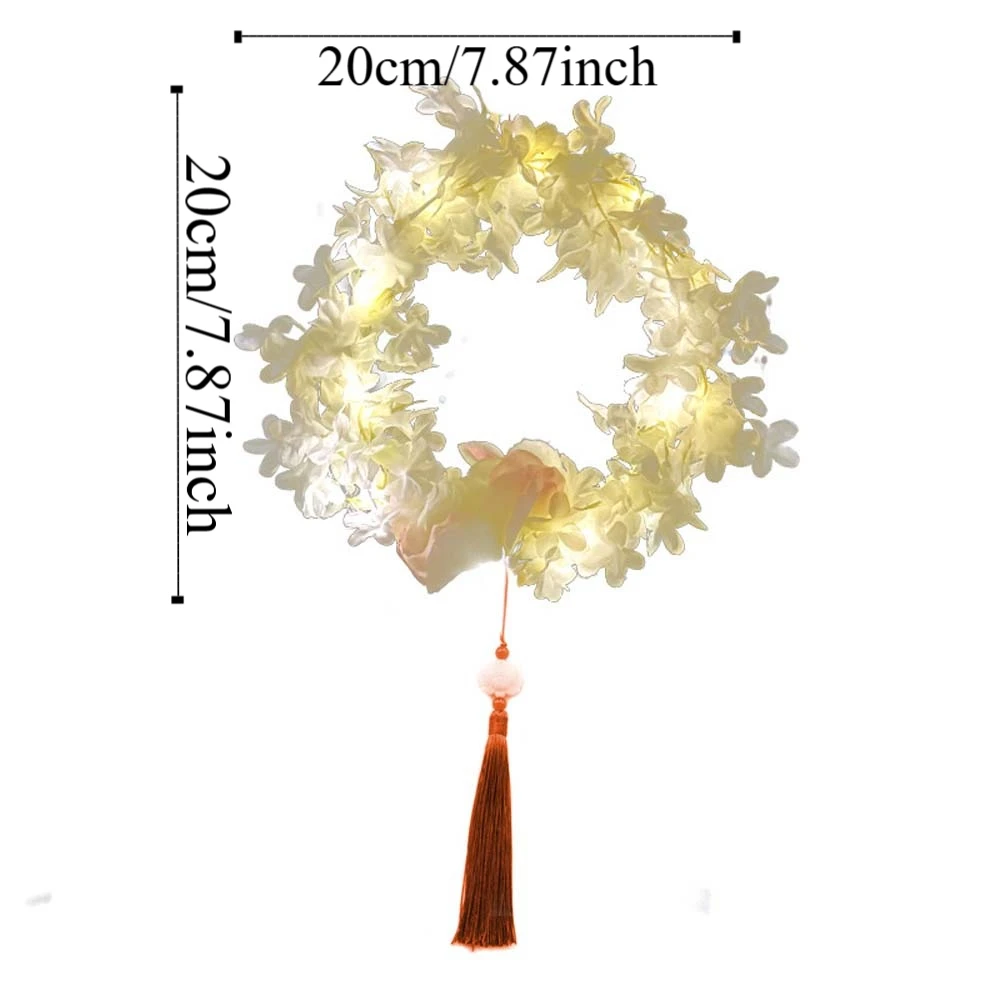 اليدوية الأطفال أرنب فانوس يده متوهجة أوسمانثوس زهرة الفوانيس النمط الصيني مضيئة ريشة الأرنب مصباح