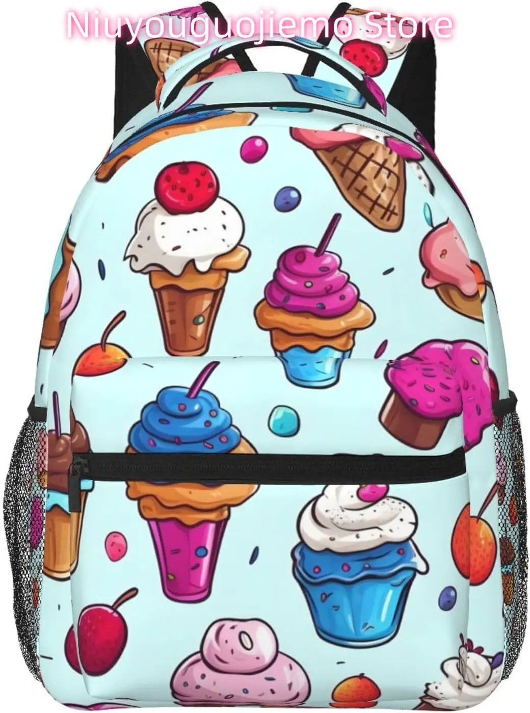 

laptop bag back to school Cute Ice Cream Lightweight Laptop Backpack Lightweight Multipurpose Travel Casual Daypack Unisex Colle