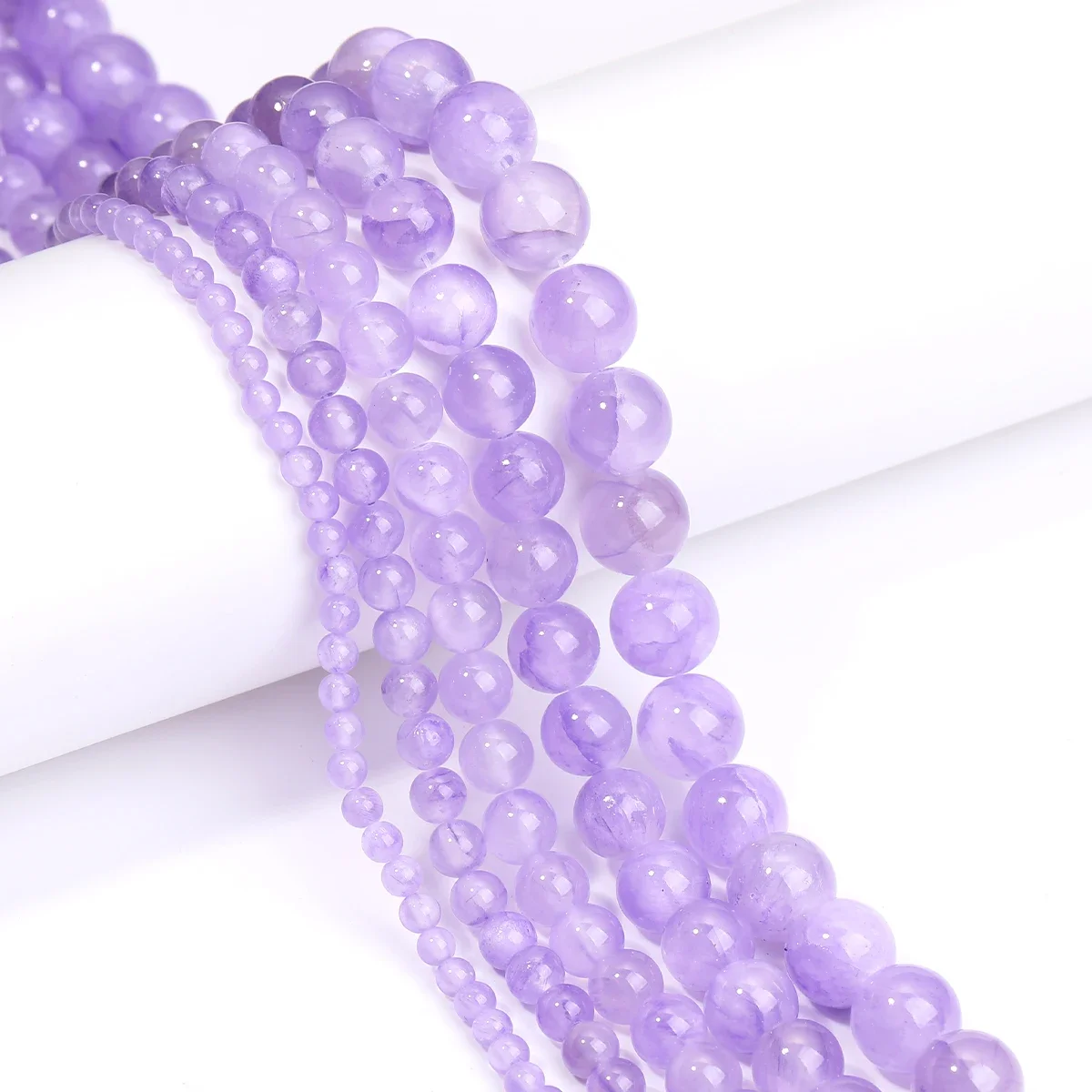 

Diy Bead Purple Ice Silk Jade Round Naatural Stone Beads For Jewelry Making Beads 15'' DIY Accessories Beads