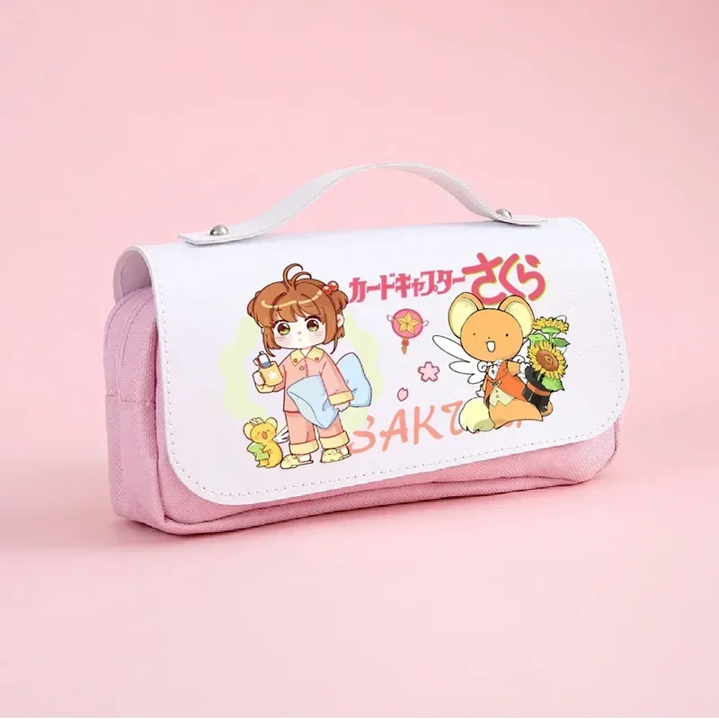 Cardcaptor Sakura Clow Card Pencil Case, Anime Cosplay Pen Bag, Material de volta à escola, Bolsa de lápis