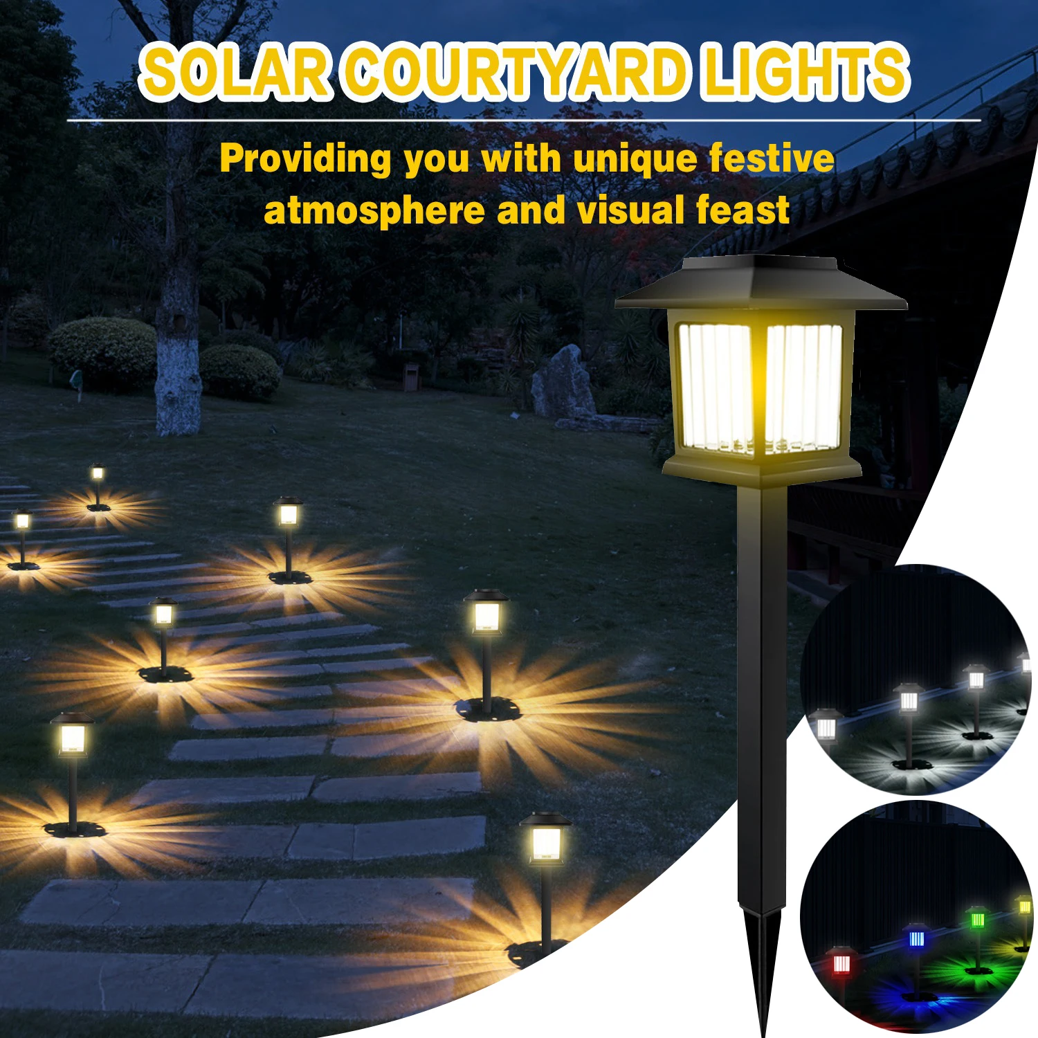 

Solar Pathway Lights Outdoor LED Lawn Lamp Solar Powered Lighting IP44 Waterproof for Courtyard Garden Pathway Lawn Decorations