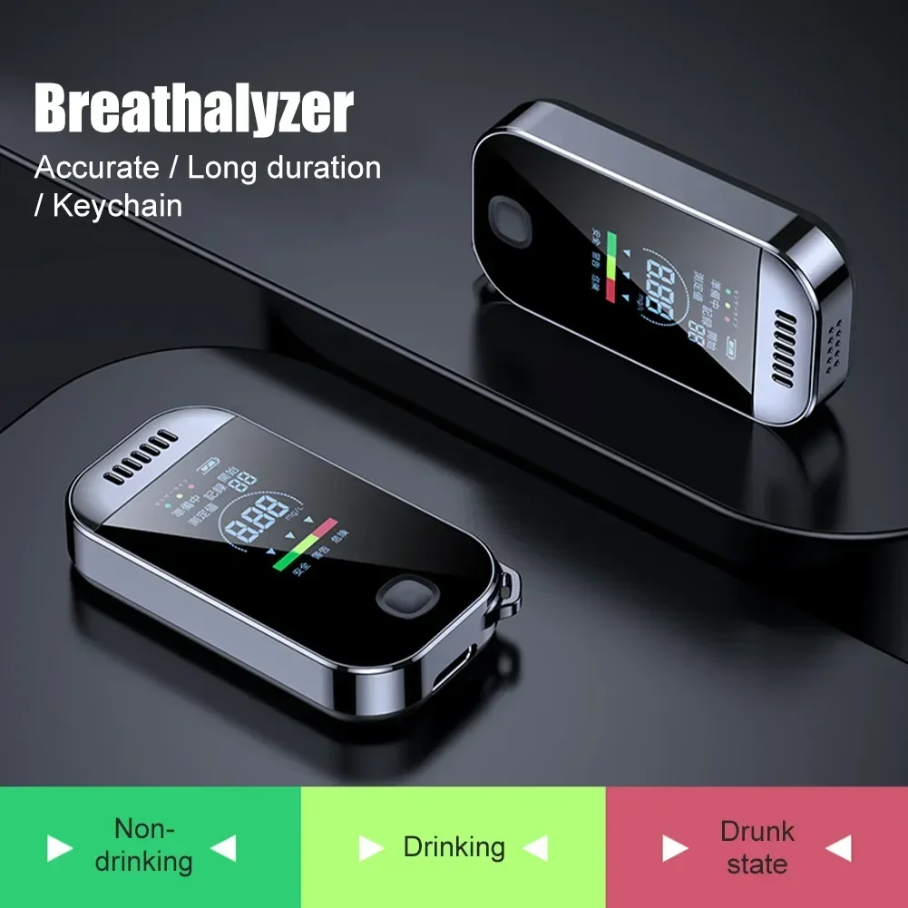 

Digital Breath Alcohol Tester Professional Breathalyzer With LCD Display USB Rechargeable Electronic Alcohol Tester Keychain New