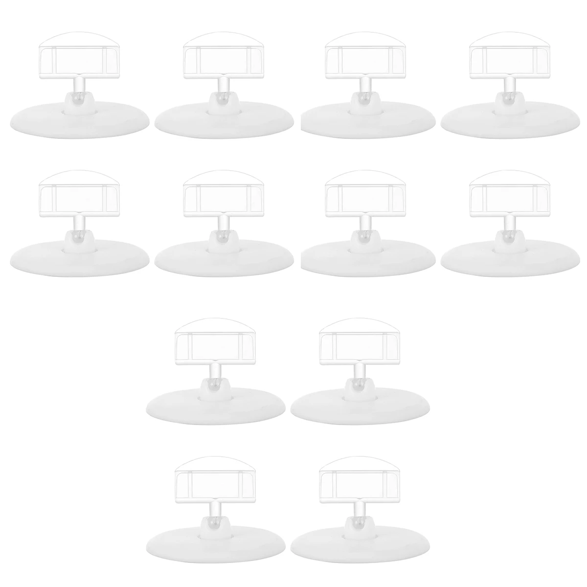 12 Pcs Card Type Disc Clip Clips on Sign Holder Dining Table Advertising New Material Clear Retail Display