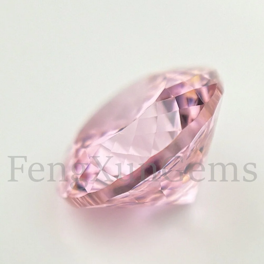 Round Brilliant Cut 5~8mm 100 Faceted Top Quality Machine Cut CZ Pink Loose Cubic Zirconia Gemstone Zircon Stones  Gem